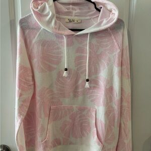 Ron Jon Pink and White Women's Hoodie Sweater